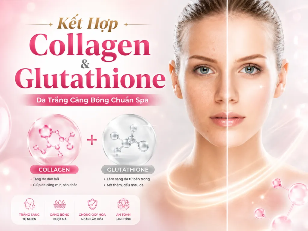 Kết Hợp Collagen Và Glutathione: Da Trắng Căng Bóng Chuẩn Spa